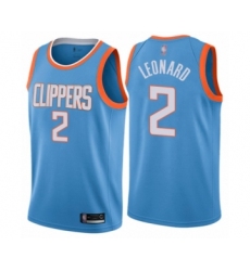 Men's Los Angeles Clippers #2 Kawhi Leonard Authentic Blue Basketball Jersey - City Edition