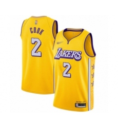 Youth Los Angeles Lakers #2 Quinn Cook Swingman Gold Basketball Jersey - 2019 20 City Edition