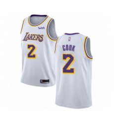 Youth Los Angeles Lakers #2 Quinn Cook Swingman White Basketball Jersey - Association Edition