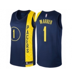 Men's Indiana Pacers #1 T.J. Warren Authentic Navy Blue Basketball Jersey - City Edition