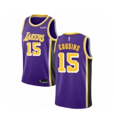 Youth Los Angeles Lakers #15 DeMarcus Cousins Swingman Purple Basketball Jersey - Statement Edition