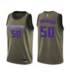 Youth Sacramento Kings #50 Caleb Swanigan Swingman Green Salute to Service Basketball Jersey