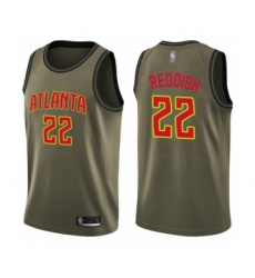 Men's Atlanta Hawks #22 Cam Reddish Swingman Green Salute to Service Basketball Jersey