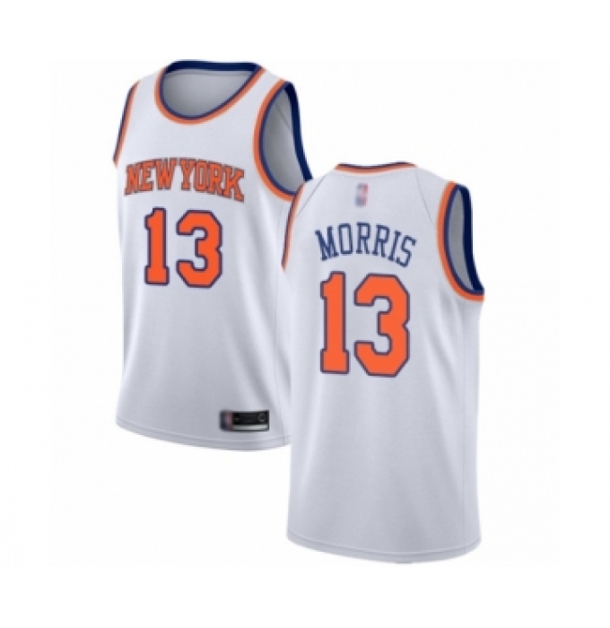 Men's New York Knicks #13 Marcus Morris Authentic White Basketball Jersey - Association Edition