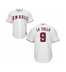 Youth Los Angeles Angels of Anaheim #9 Tommy La Stella Authentic White Home Cool Base Baseball Jersey