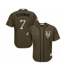 Men's New York Mets #7 Marcus Stroman Authentic Green Salute to Service Baseball Jersey