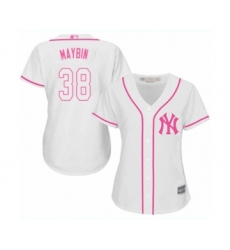 Women's New York Yankees #38 Cameron Maybin Authentic White Fashion Cool Base Baseball Jersey