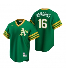 Men's Nike Oakland Athletics #16 Liam Hendriks Kelly Green Cooperstown Collection Road Stitched Baseball Jersey
