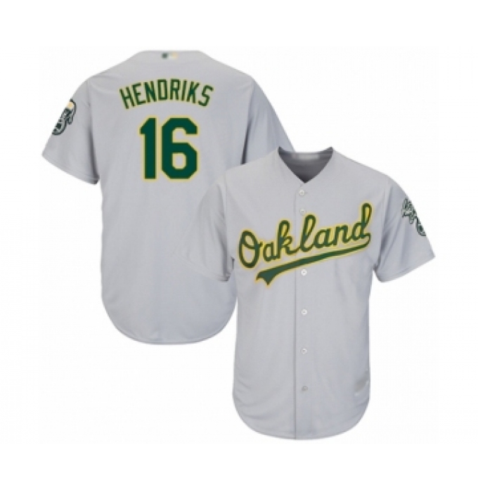 Youth Oakland Athletics #16 Liam Hendriks Authentic Grey Road Cool Base Baseball Jersey