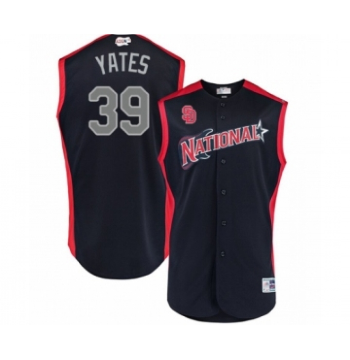 Youth San Diego Padres #39 Kirby Yates Authentic Navy Blue National League 2019 Baseball All-Star Jersey