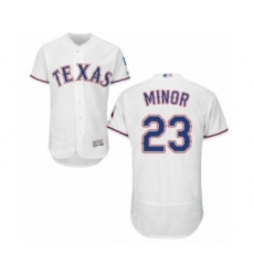 Men's Texas Rangers #23 Mike Minor White Home Flex Base Authentic Collection Baseball Jersey
