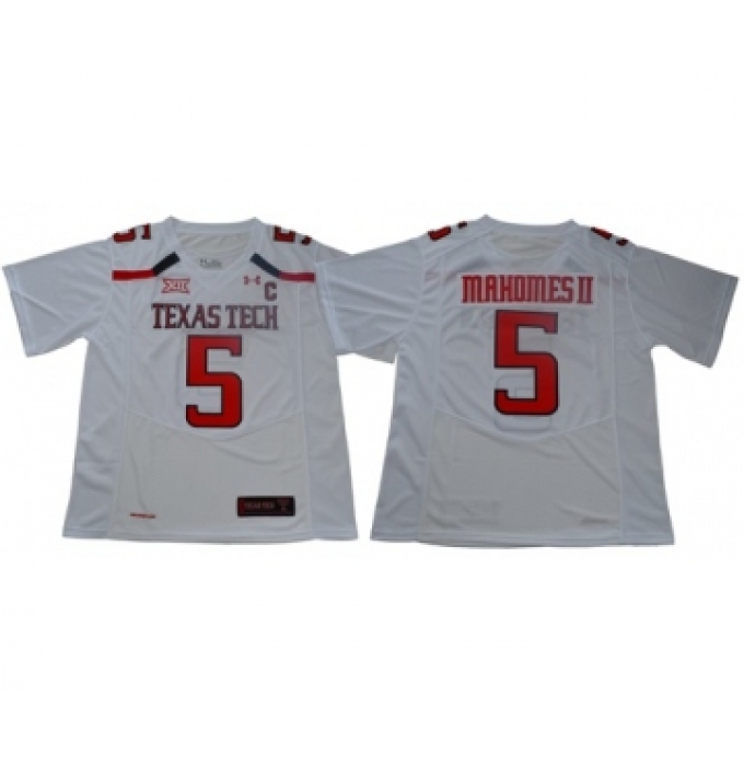 Red Raiders #5 Patrick Mahomes White Limited Stitched College Jersey