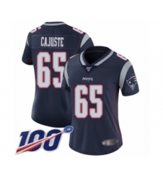 Women's New England Patriots #65 Yodny Cajuste Navy Blue Team Color Vapor Untouchable Limited Player 100th Season Football Jersey