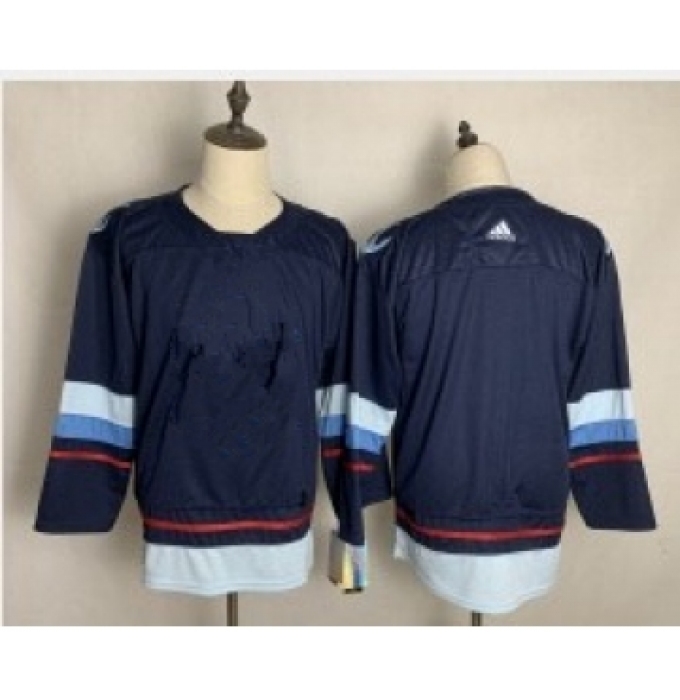 Youth Seattle Kraken Blank Navy Blue Stitched Adidas NHL Jersey