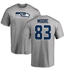 NFL Nike Seattle Seahawks #83 David Moore Ash Name & Number Logo T-Shirt