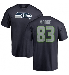 NFL Nike Seattle Seahawks #83 David Moore Navy Blue Name & Number Logo T-Shirt