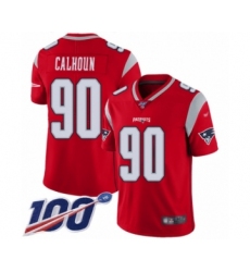 Youth New England Patriots #90 Shilique Calhoun Limited Red Inverted Legend 100th Season Football Jersey