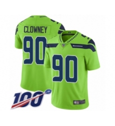 Men's Seattle Seahawks #90 Jadeveon Clowney Limited Green Rush Vapor Untouchable 100th Season Football Jersey