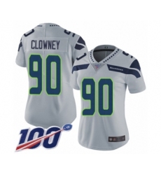 Women's Seattle Seahawks #90 Jadeveon Clowney Grey Alternate Vapor Untouchable Limited Player 100th Season Football Jersey