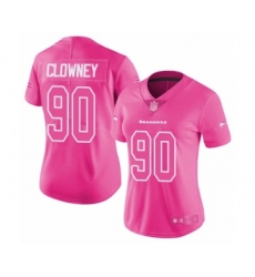 Women's Seattle Seahawks #90 Jadeveon Clowney Limited Pink Rush Fashion Football Jersey