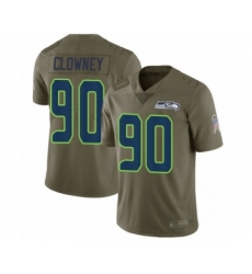 Youth Seattle Seahawks #90 Jadeveon Clowney Limited Olive 2017 Salute to Service Football Jersey