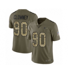 Youth Seattle Seahawks #90 Jadeveon Clowney Limited Olive Camo 2017 Salute to Service Football Jersey