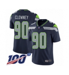 Youth Seattle Seahawks #90 Jadeveon Clowney Navy Blue Team Color Vapor Untouchable Limited Player 100th Season Football Jersey