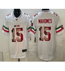 Men's Kansas City Chiefs #15 Patrick Mahomes White FUSE Mexico Vapor Limited Stitched Jersey