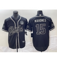 Men's Nike Kansas City Chiefs #15 Patrick Mahomes Black Cool Base Stitched Baseball Jersey