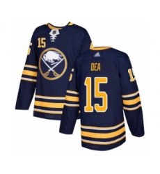 Men's Buffalo Sabres #15 Jean-Sebastien Dea Authentic Navy Blue Home Hockey Jersey