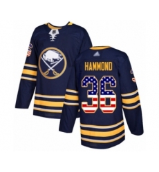 Youth Buffalo Sabres #36 Andrew Hammond Authentic Navy Blue USA Flag Fashion Hockey Jersey