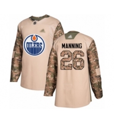Men's Edmonton Oilers #26 Brandon Manning Authentic Camo Veterans Day Practice Hockey Jersey