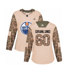 Women's Edmonton Oilers #60 Markus Granlund Authentic Camo Veterans Day Practice Hockey Jersey