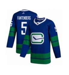Youth Vancouver Canucks #5 Oscar Fantenberg Authentic Royal Blue Alternate Hockey Jersey