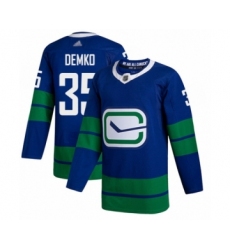Men's Vancouver Canucks #35 Thatcher Demko Authentic Royal Blue Alternate Hockey Jersey