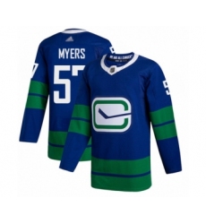 Men's Vancouver Canucks #57 Tyler Myers Authentic Royal Blue Alternate Hockey Jersey