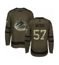 Youth Vancouver Canucks #57 Tyler Myers Authentic Green Salute to Service Hockey Jersey