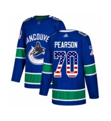 Youth Vancouver Canucks #70 Tanner Pearson Authentic Blue USA Flag Fashion Hockey Jersey