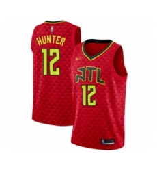 Women's Atlanta Hawks #12 De'Andre Hunter Authentic Red Basketball Jersey Statement Edition