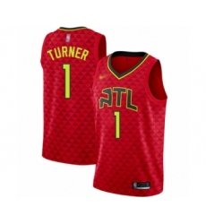 Youth Atlanta Hawks #1 Evan Turner Swingman Red Basketball Jersey Statement Edition