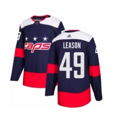 Men's Washington Capitals #49 Brett Leason Authentic Navy Blue 2018 Stadium Series Hockey Jersey