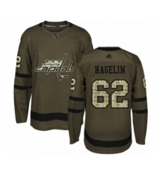 Youth Washington Capitals #62 Carl Hagelin Authentic Green Salute to Service Hockey Jersey