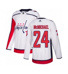 Men's Washington Capitals #24 Connor McMichael Authentic White Away Hockey Jersey