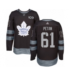 Men's Toronto Maple Leafs #61 Nic Petan Authentic Black 1917-2017 100th Anniversary Hockey Jersey