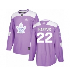 Men's Toronto Maple Leafs #22 Ben Harpur Authentic Purple Fights Cancer Practice Hockey Jersey