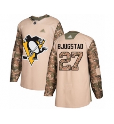 Men's Pittsburgh Penguins #27 Nick Bjugstad Authentic Camo Veterans Day Practice Hockey Jersey