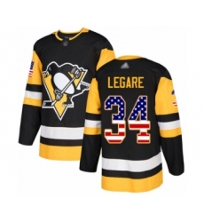 Youth Pittsburgh Penguins #34 Nathan Legare Authentic Black USA Flag Fashion Hockey Jersey