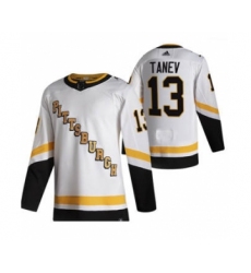 Men's Pittsburgh Penguins #13 Brandon Tanev White 2020-21 Reverse Retro Alternate Hockey Jersey