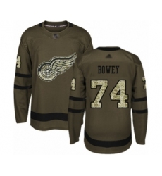 Men's Detroit Red Wings #74 Madison Bowey Authentic Red USA Flag Fashion Hockey Jersey