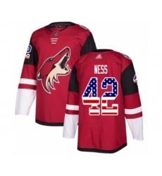 Youth Arizona Coyotes #42 Aaron Ness Authentic Red USA Flag Fashion Hockey Jersey